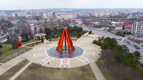 Chisinau Moldavia Marzo 2023 Veduta Aerea Sul Riffle Monument Eternity — Video Stock