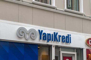 İstanbul, Türkiye - 11 Aralık 2022: Yapi Kierdi bankasının logosu ve imzası.