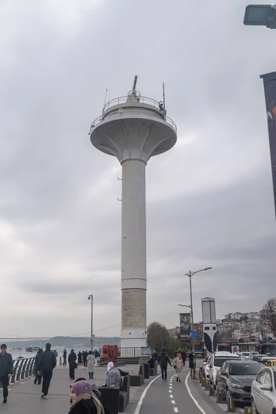 Istambul Turquia Dezembro 2022 Bosphorus Traffic Signaling Tower — Fotografia de Stock