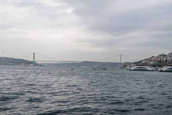 Istanbul Turquie Décembre 2022 Détroit Bosphore Avec Pont Des Martyrs — Photo