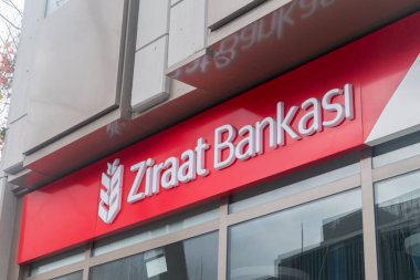 İstanbul, Türkiye - 10 Aralık 2022: Ziraat Bankası 'nın logosu ve imzası).