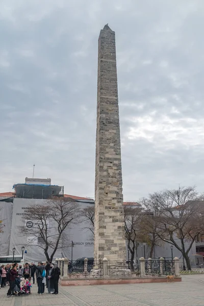 Istanbul Turkey December 2022 Walled Obelisk Masonry Obelisk Roman Monument — Stock Photo, Image