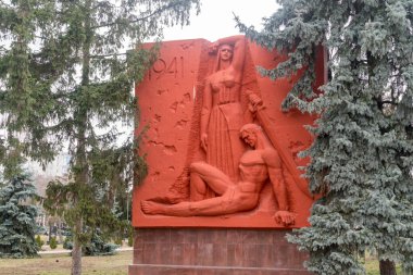Chisinau, Moldova - 8 Mart 2023: Eternitate Anıt Kompleksi 'nde rahatlama.