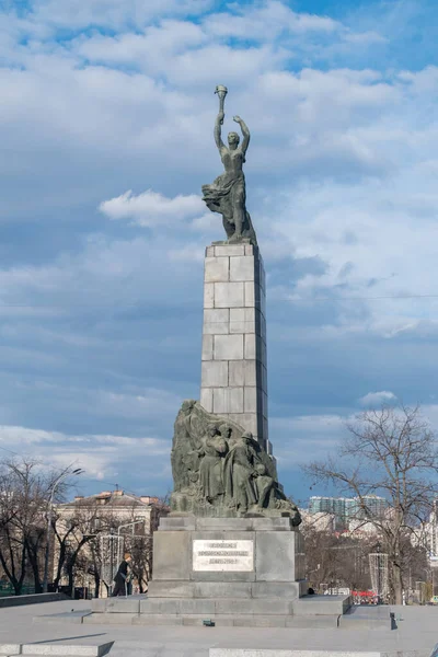 Chisinau Moldávia Março 2023 Monumento Dos Heróis Komsomol Leninista — Fotografia de Stock