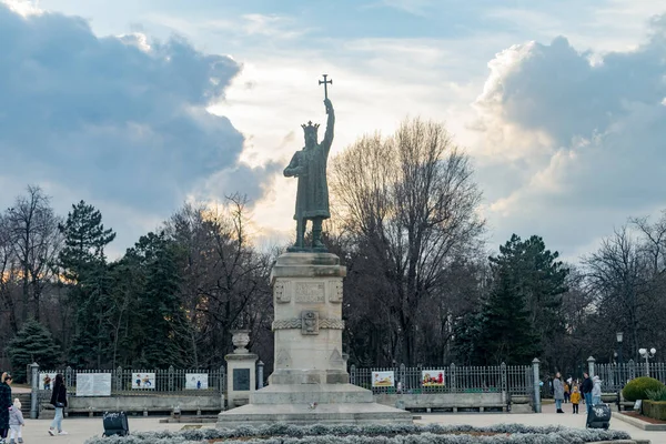 Chisinau Moldova March 2023 Stephen Great Monument Monumentul Lui Stefan — Stock Photo, Image