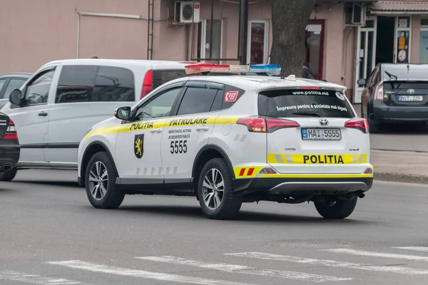 Чісінау Молдова Березня 2023 Року Поліцейська Машина Вулиці Міста Чісінау — стокове фото
