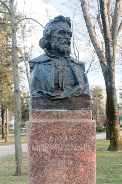 Chisinau Moldavia Marzo 2023 Busto Nicolae Milescu Spataru Callejón Los —  Fotos de Stock