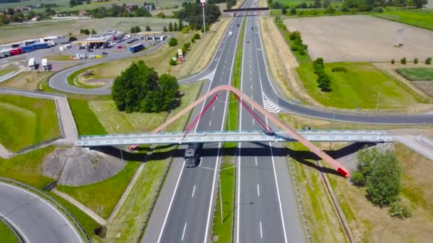 Rzedziwojowice 폴란드 2023년 고속도로의 풋브리지의 — 비디오