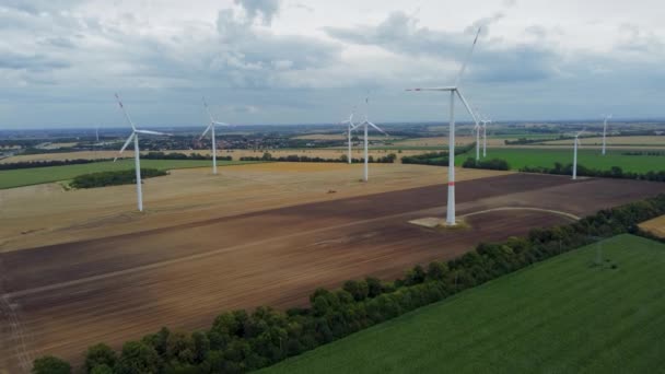 Hohe Borde Alemanha Julho 2023 Vista Aérea Das Turbinas Eólicas — Vídeo de Stock