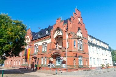 Genthin, Almanya - 9 Eylül 2023: Genthin Belediye Sarayı.