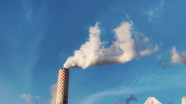 Bogatynia, Polonya - 13 Şubat 2024: Turow kömür santrali yüksek borular.