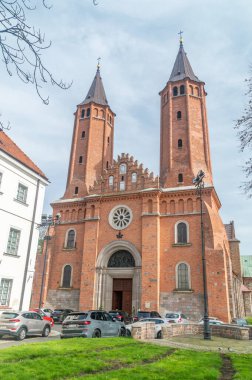 Plock, Poland - April 7, 2024: Roman Catholic Cathedral of the Blessed Virgin Mary of Masovia. clipart