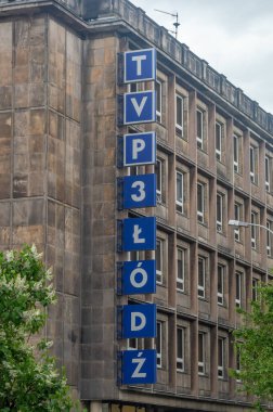 Lodz, Poland - April 14, 2024: Logo of TVP 3 Lodz. clipart