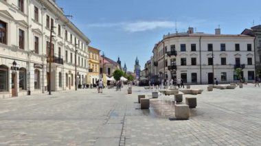 Lublin, Polonya - 26 Mayıs 2024 Krakowskie Przedmiescie Caddesi.