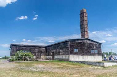 Lublin, Polonya - 26 Mayıs 2024: Majdanek Nazi toplama ve imha kampında krematoryum.