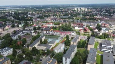 Çekoslavakya-Dziedzice, Polonya - 14 Temmuz 2024: Çekoslovakya şehir merkezine havadan bakış.
