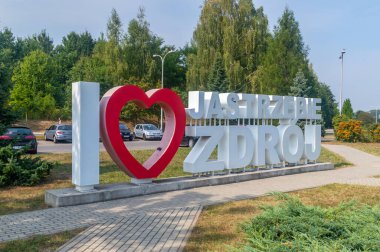 Jastrzebie-Zdroj, Polonya - 31 Ağustos 2024: Jastrzebie Zdroj sembolünü seviyorum.