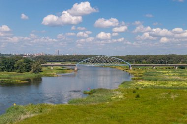 Oder river on the border between Poland and Germany. clipart