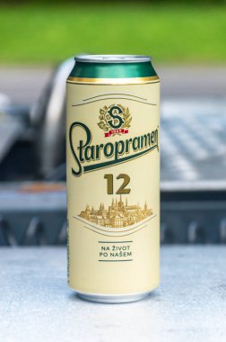 Neubuz, Czech Republic - September 29, 2024: Staropramen 12 beer. clipart