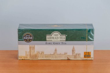 Pruszcz Gdanski, Polonya - 1 Kasım 2024: Ahmad Tea Earl Grey.