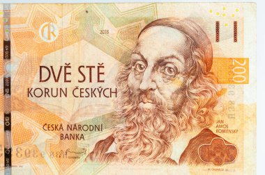200 CZK notunda Jan Amos Komensky 'nin portresi.