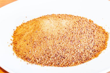 Hindistan cevizi şekeri manzarası. Hindistan cevizi palmiyesi şekeri ya da Hindistan cevizi çiçeği şekeri olarak da bilinir..