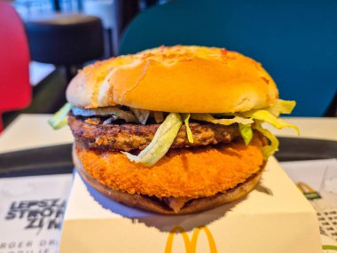 Olesnica Mala, Poland - January 16, 2025: McDonald's Burger Drwala.