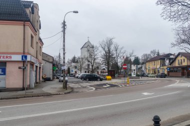 Brwinow, Polonya - 2 Mart 2025: Brwinow şehir merkezinde.