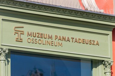Wroclaw, Polonya - 5 Nisan 2025: Pan Tadeusz İmza Müzesi (Muzeum Pana Tadeusza). Pan Tadeusz, Polonyalı şair Adam Mickiewicz 'in epik şiiridir..