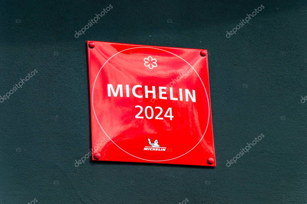 Warsaw, Poland - April 12, 2025: Michelin Guide star for restaurant.