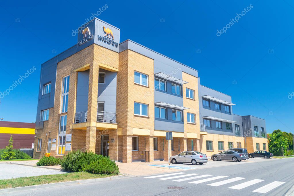 Wielun, Poland - June 15, 2025: Headquarters of Wielton. Wielton SA is a Polish manufacturer of tippers and tautliners for traction units.