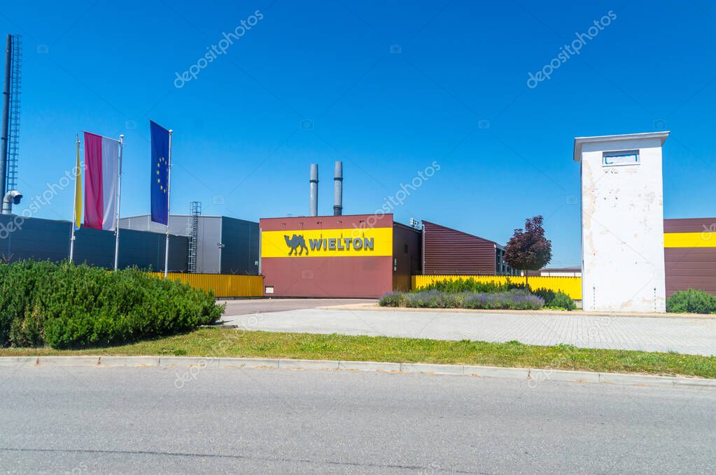 Wielun, Poland - June 15, 2025: Wielton, Polish manufacturer of tippers and tautliners for traction units.