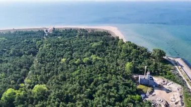 Hel, Polonya - 20 Temmuz 2025: Baltık Denizi ve Hel yarımadasının sonu.