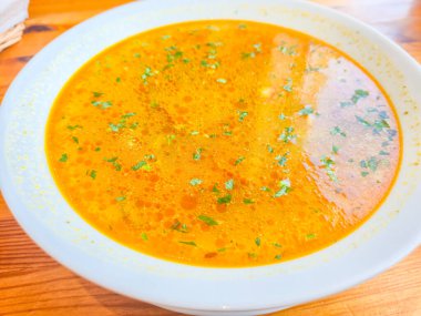 Lezzetli balkabağı çorbası.