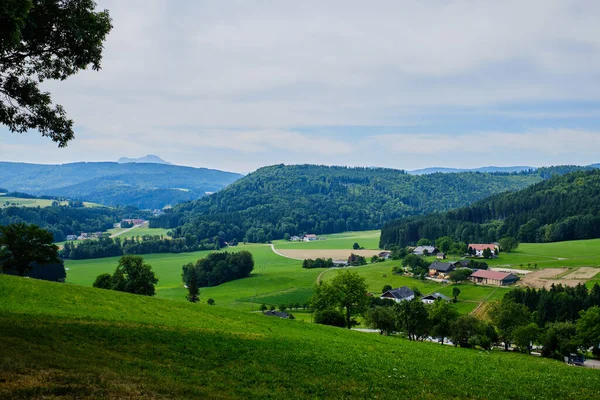 Widok Wzgórza Attergau Austrii — Zdjęcie stockowe