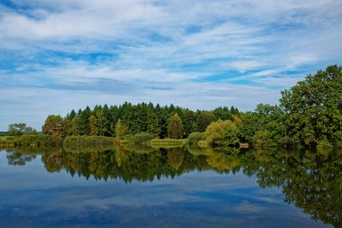 Huzurlu Svet göleti Güney Bohemya 'da Trebon kasabasında