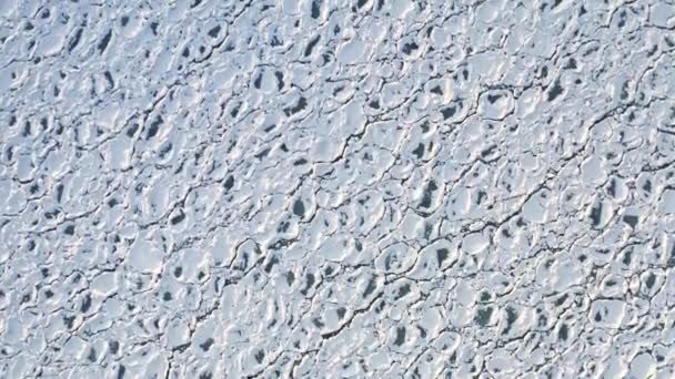 Beautiful Aerial Footage Scale Textures Created Rounded Ice Chunks Encrusted — Stockvideo