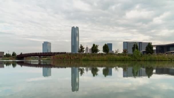 Oklahoma City October 10Th 2022 Thick White Clouds Roll Downtown — 图库视频影像