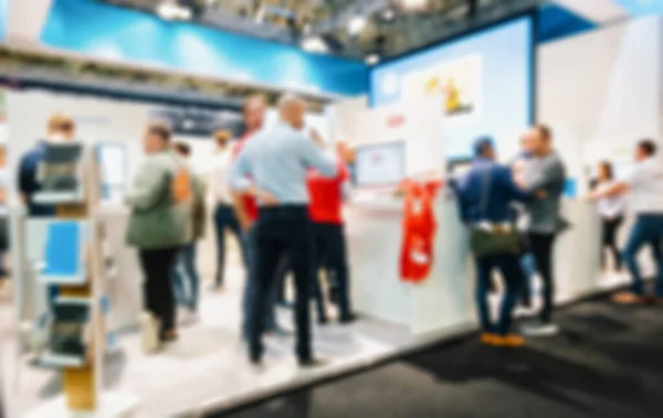 Trade Show Generic Background Blue Intentional Blurred Post Production — Stock Photo, Image