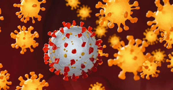 Nsan Vücudunda Koronavirüs Grip Salgını Veya Koronavirüs Gribi — Stok fotoğraf