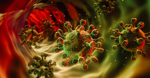 stock image Coronavirus inside human body - flu outbreak or coronaviruses influenza