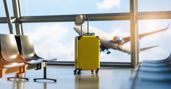 空港のスーツケース 旅行のコンセプトイメージ — ストック写真