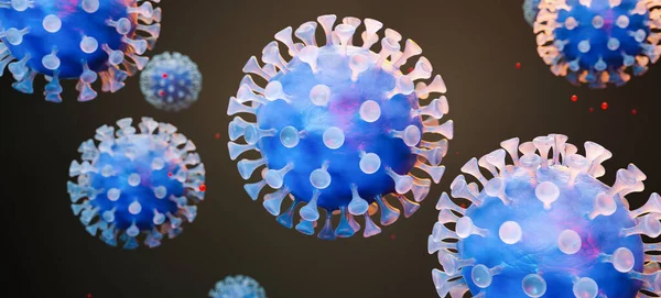 Wirus Corona Szczep 2019 2019 Ncov Ilustracja Medyczna Widok Mikroskopowy — Zdjęcie stockowe