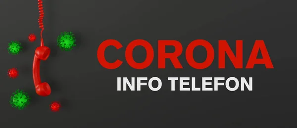 Coronavirus Covid Acil Yardım Hattı Ndan Sabit Hatlı Bir Telefon — Stok fotoğraf