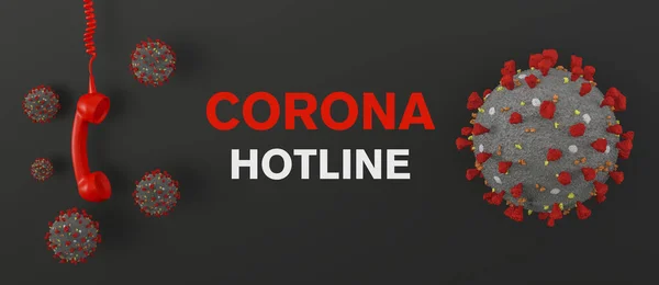Hotline Corona Hotline Rossa Chiamata Informazioni Sulla Malattia Coronavirus Covid — Foto Stock