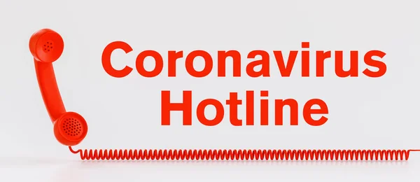 Infolinia Coronavirus Wirusem Covid Czerwonym Telefonem — Zdjęcie stockowe