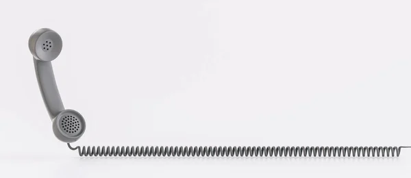 Tiro Receptor Teléfono Fijo Negro Con Espacio Copia Para Texto — Foto de Stock