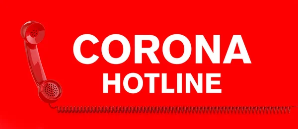 Corona Infolinia Odbiornikiem Telefonicznym Stacjonarnym — Zdjęcie stockowe