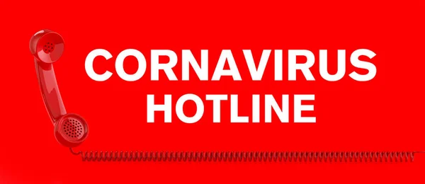Infolinia Coronavirus Wirusem Covid Sars Cov Czerwonym Telefonem — Zdjęcie stockowe