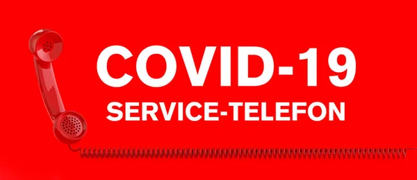 Red telephones Corona emergency help hotline with german text Service Telefon
